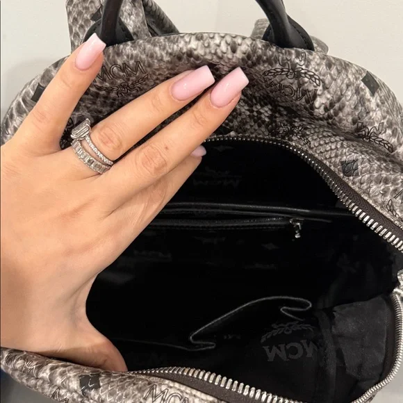 MCM Snake Print Backpack